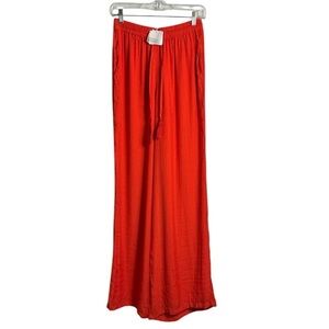 NWT Monday Swimwear Orange Wide Leg Flowy Pants Beachy Boho Size Small